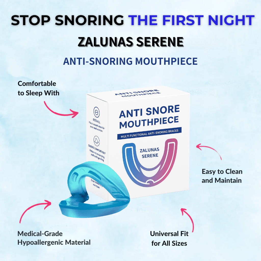 ZALUNAS Serene – Premium Anti-Snore Mouthpiece + Free Premium Nasal Dilator