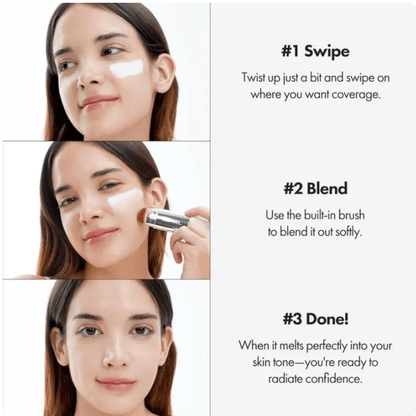 Color-Matching Collagen Foundation Stick with Built-In Brush – Perfect Shade, Flawless Skin