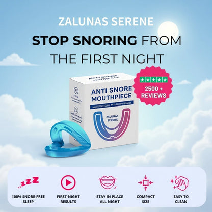 ZALUNAS Serene – Premium Anti-Snore Mouthpiece + Free Premium Nasal Dilator